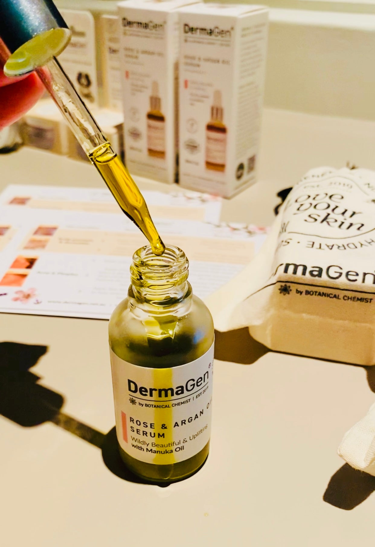 DermaGen Rose & Argan Oil Serum - Antiseptic & Inflammation Reduction