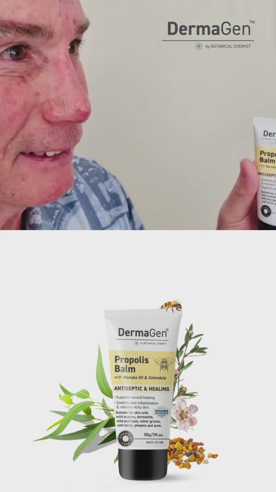 DermaGen Propolis Balm - with Antiseptic, Anti-inflammatory, and Antioxidant Properties
