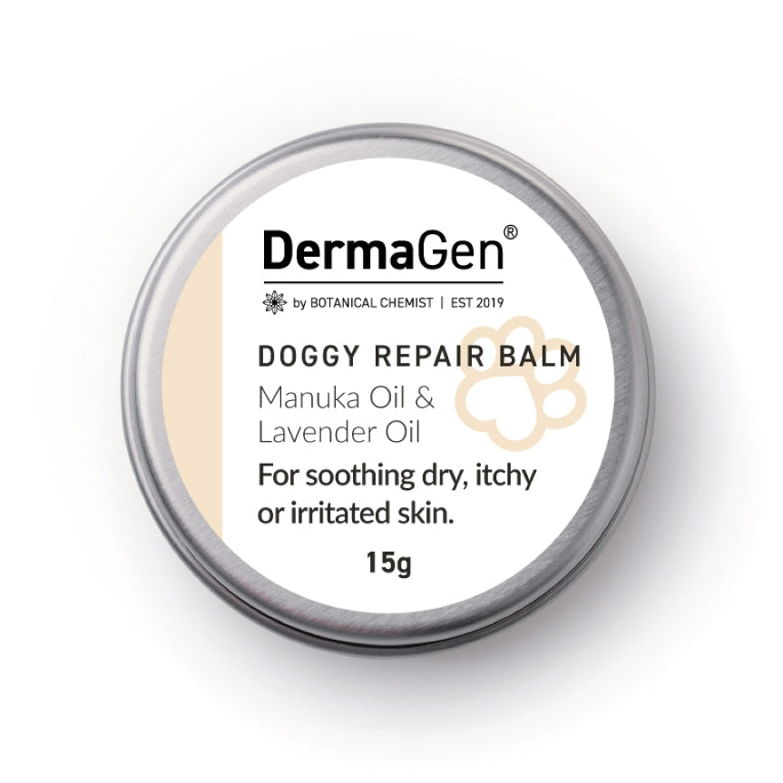 DermaGen Doggy Repair Balm container on a white background