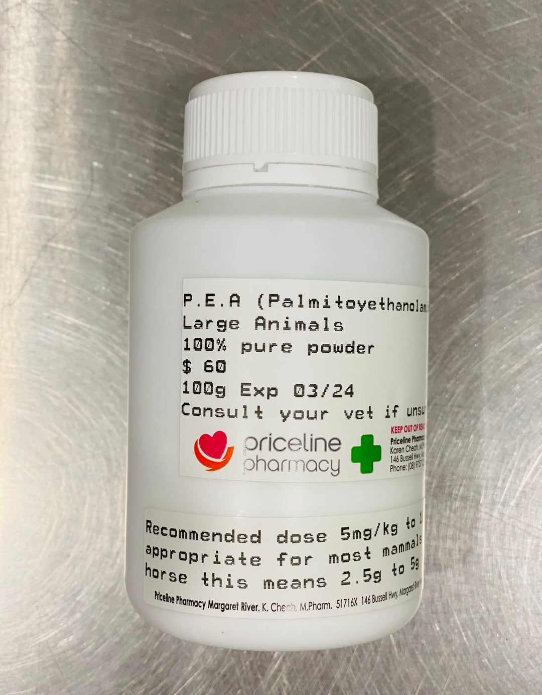 Supplement: P.E.A. (Palmitoyethanolamide) 500mg caps